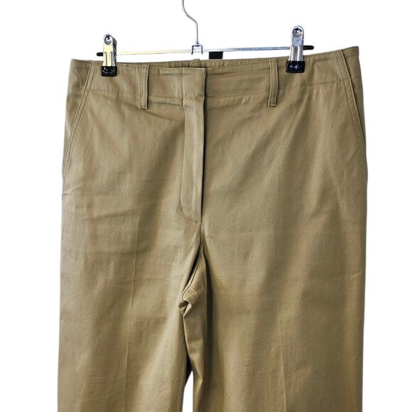 Theory Womens Classic Straight Pant in Cotton Chino, Tan, Wide Leg, Size 8 - Picture 2 of 9